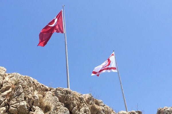 Turkish & North Cyprus flags on The Karpaz Peninsula